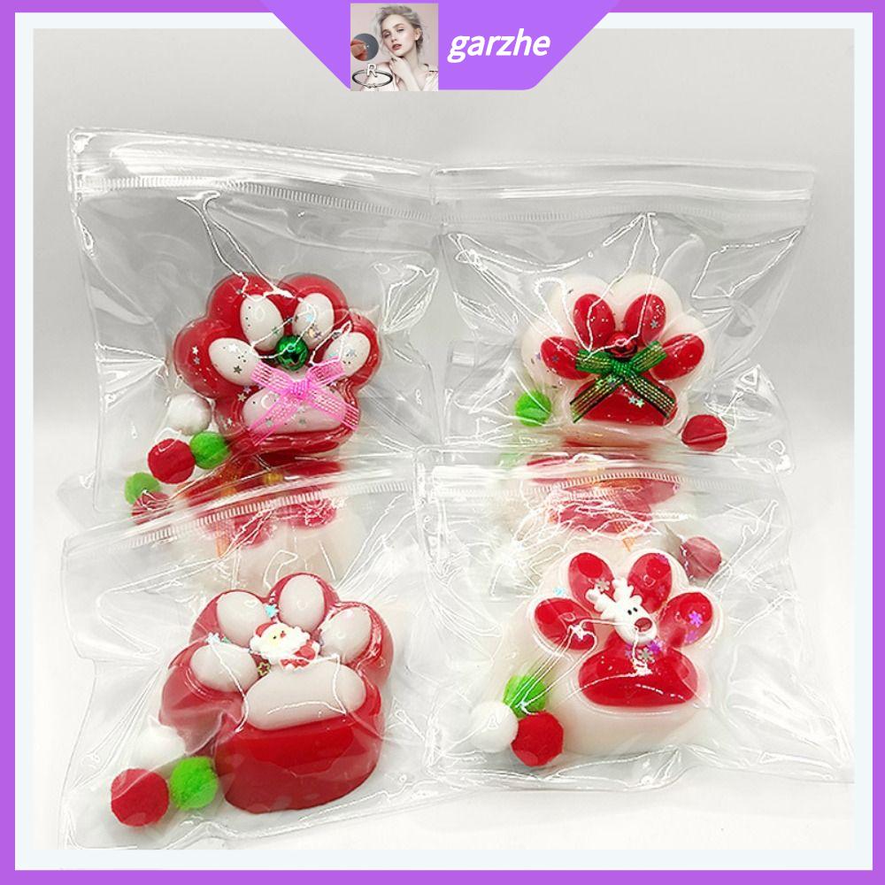 GARZHE24272 Hươu ông già Noel Đồ chơi bóp Chân Mèo Quà tặng giáng sinh Hồi phục chậm Đồ chơi FIDGET móng vuốt mèo Dễ thương Silicone Đồ chơi thư giãn cứu trợ