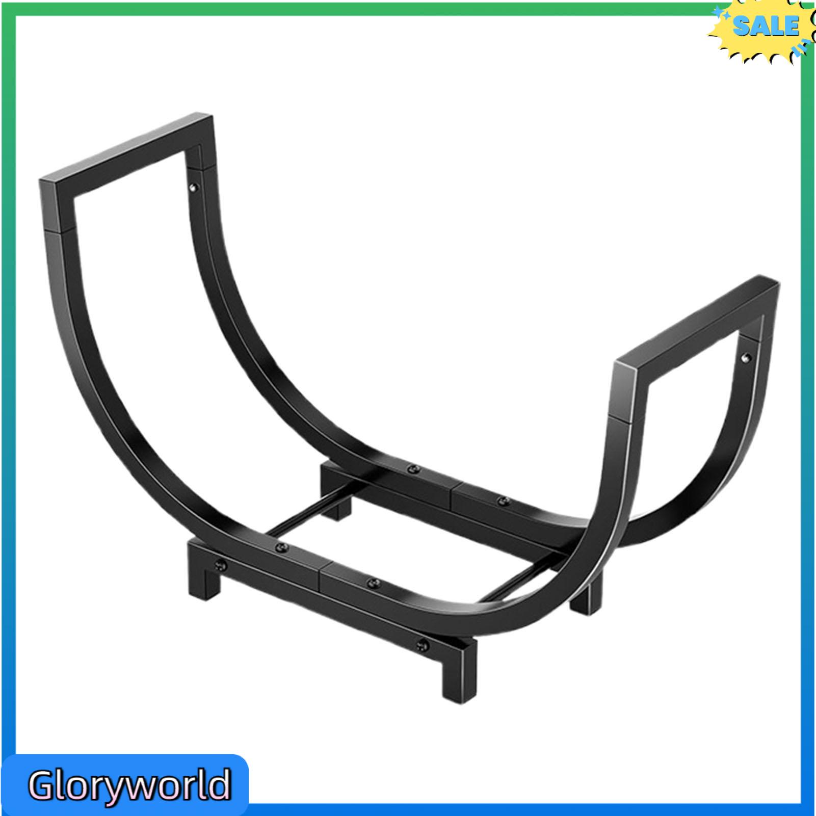 Gloryworld ngoài trời củi chủ lò sưởi gỗ tổ chức chịu lực cao kim loại chống gỉ củi giá trong nhà ngoài trời cong log chủ cho lò sưởi mặt đất hiên firepit lưu trữ tổ chức