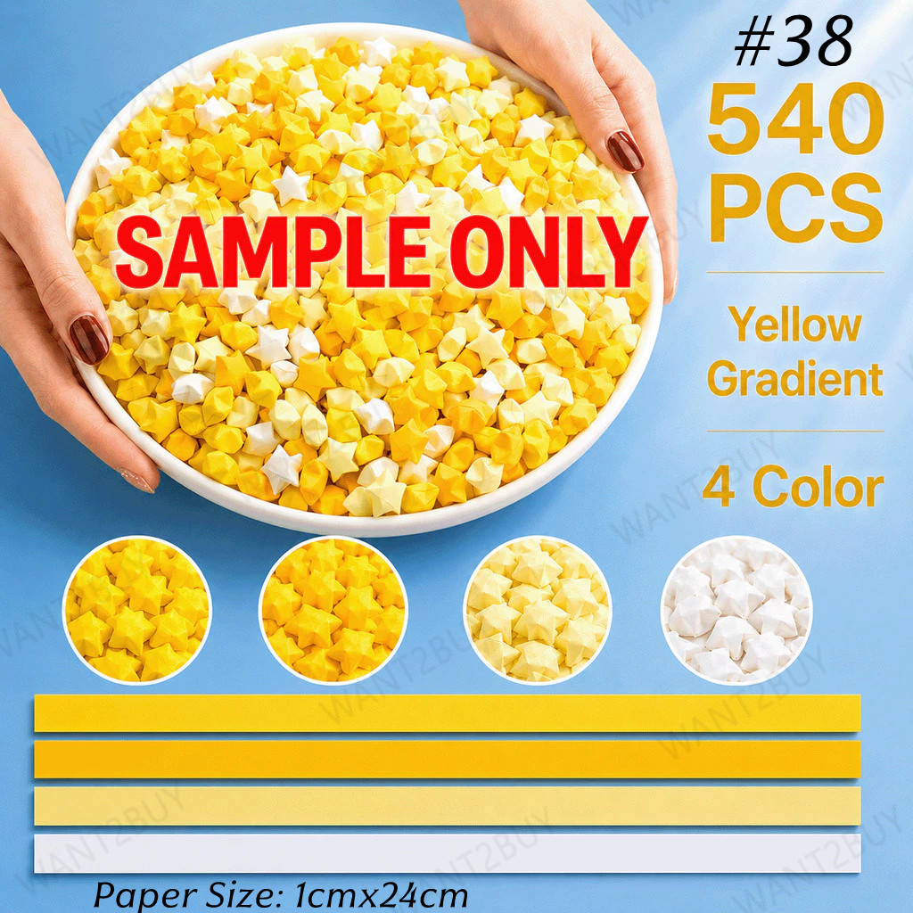 540pcs DIY Strips Lucky Star Paper Handcraft Origami Folding Paper Hand Crafts Colorful Wish Bottle Kertas Bintang 星星折纸