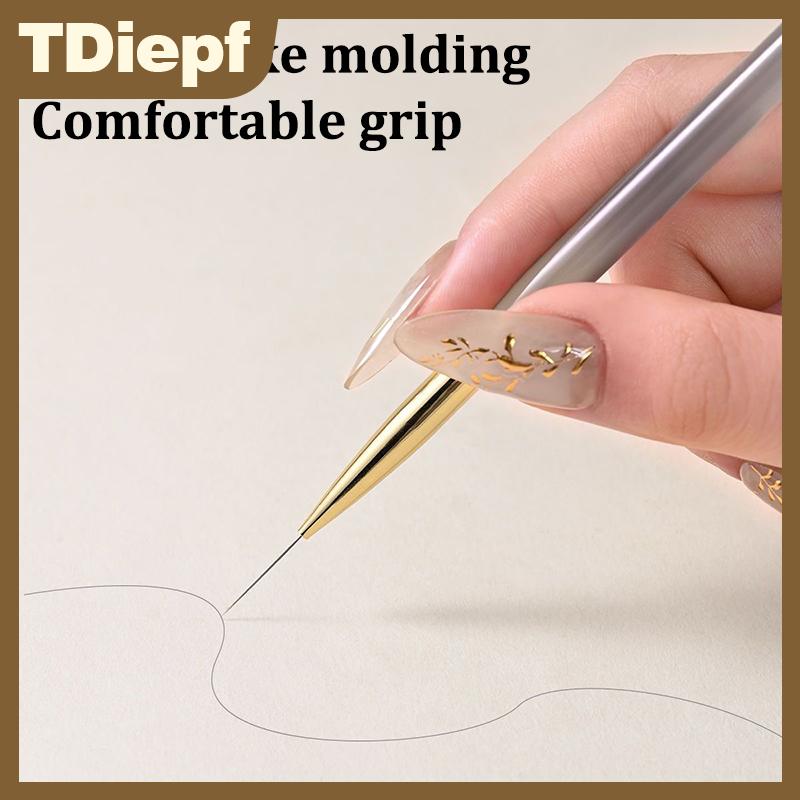 TDiepf Móng tay nghệ thuật vẽ bàn chải Acrylic dòng bút sọc lưới hoa bướm Vẽ Màu Nước bàn chải UV Gel DIY thiết kế làm móng tay