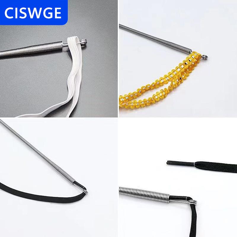[COD] CISWGE Uốn cong mùa xuân threading công cụ thép không gỉ mùa xuân dây rút threader eo dây thiết bị phụ trợ DIY may công cụ