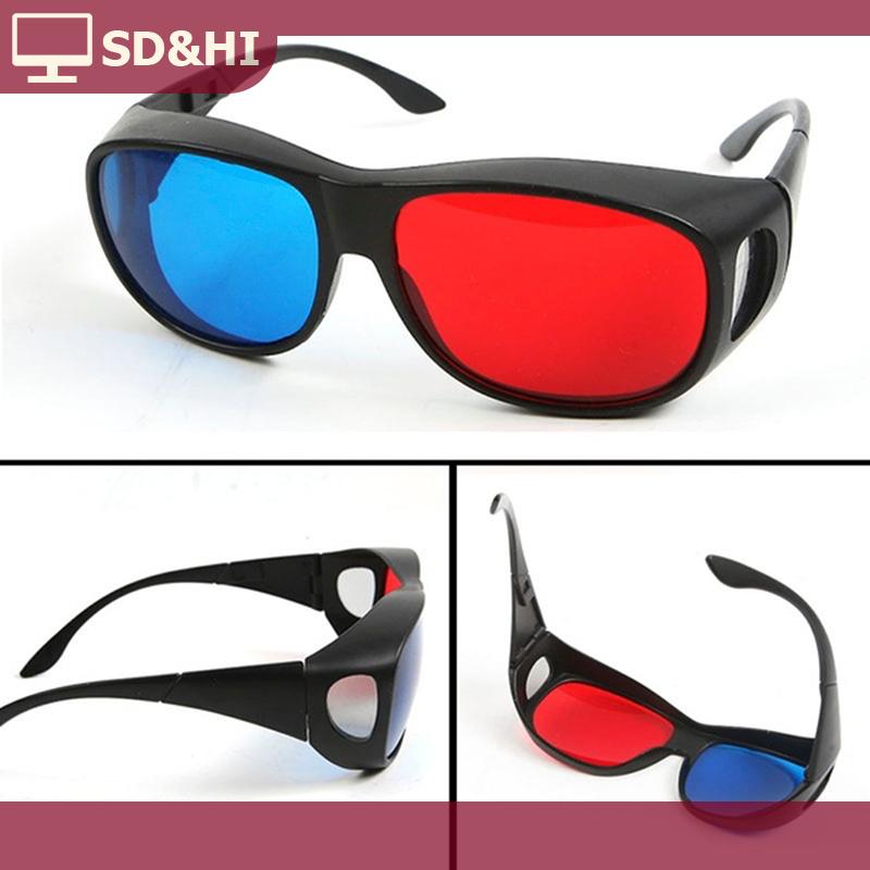 SD&HI แว่นตา3D สีแดงสีน้ำเงินกรอบสีดำสำหรับมิติ anaglyph TV ภาพยนตร์ DVD เกม ราคา 22 บาท*ส่งฟรี
