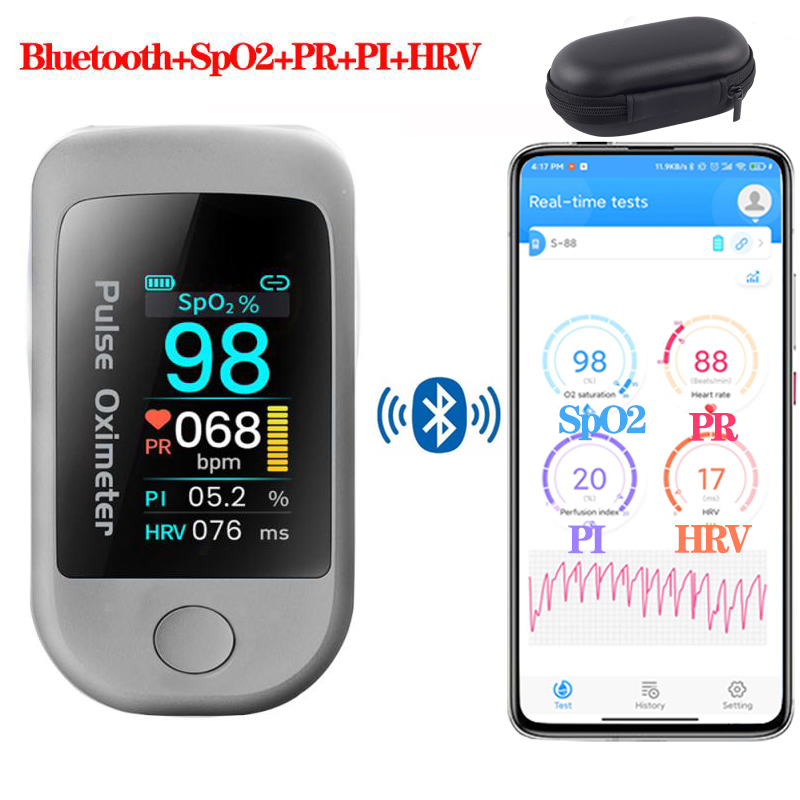 new Bluetooth  Fingertip Pulse Oximeter HRV SpO2 Blood Oxygen Meter Heart Rate Saturation Monitor Sm