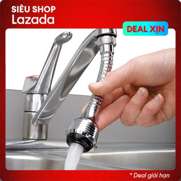 Đầu vòi rửa bát xịt tăng áp 2 chế độ Turbo Flex xoay 360 độ, Chế độ vòi sen và chế độ nước sủi bọt chống bắn. Dùng cho các loại vòi đầu tròn