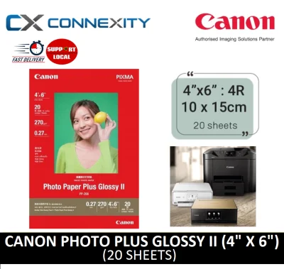 Canon Photo Paper Plus Glossy PP-208 (4" x 6") 20 sheets | 10 x 15 cm l Canon Pixma Photo Paper l Photo Paper For Canon Printers l Vibrant Glossy Paper l Canon Photo Paper l Photo Paper l Photo Paper 4R | Photo Paper 4x6 | Glossy Photo Paper 4R | PP 208