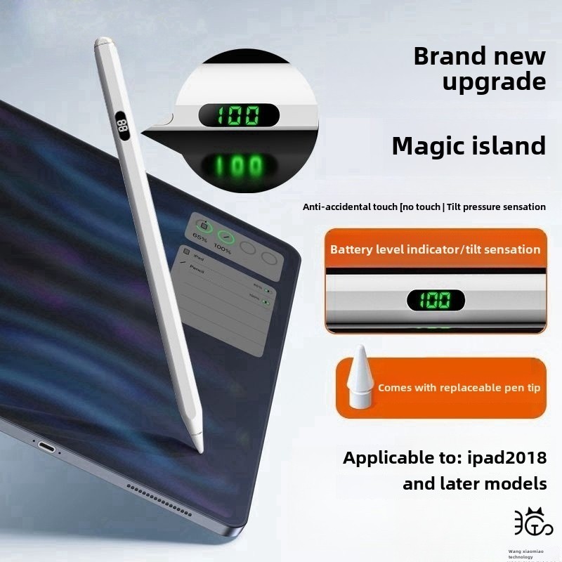 Bút cảm ứng Chống Vân Tay Hiển thị phần trăm pin cho iPad gen 10  9 8  Pro M4 11 12.9 13 2024 Air Mi