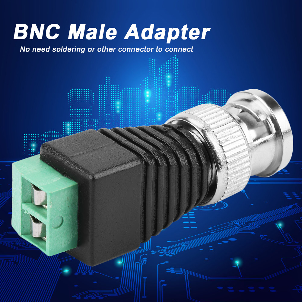 Taruor BNC Nam kết nối 10 cái màu xanh lá cây đồng trục cho camera CCTV không có hàn yêu cầu