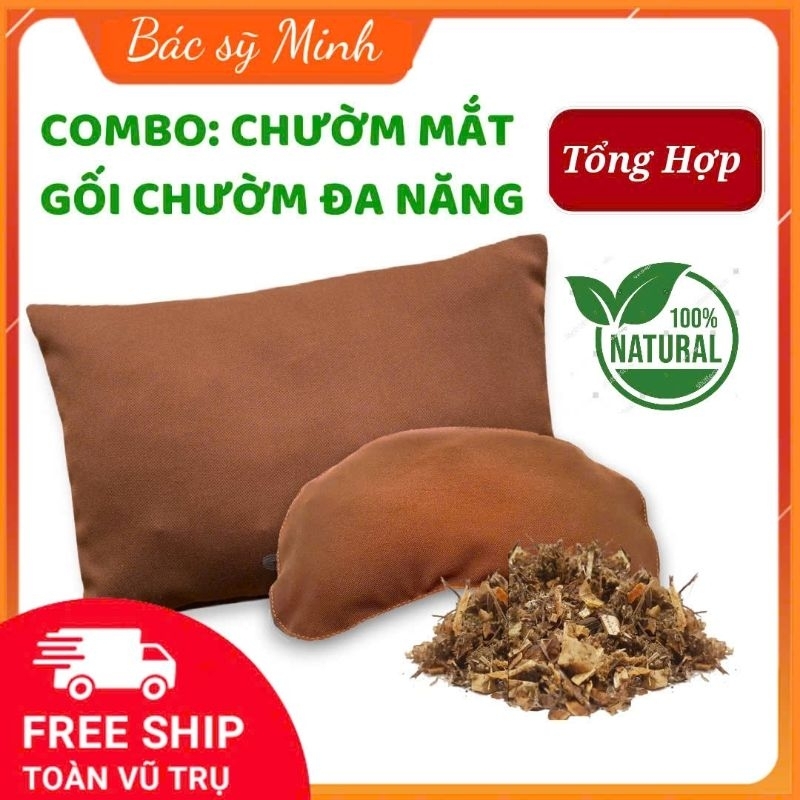 Combo 2 túi Chườm Thảo Dược - Đa Năng và Chườm Mắt, Thư Giãn, giảm nhức mỏi cổ gày, dễ ngủ