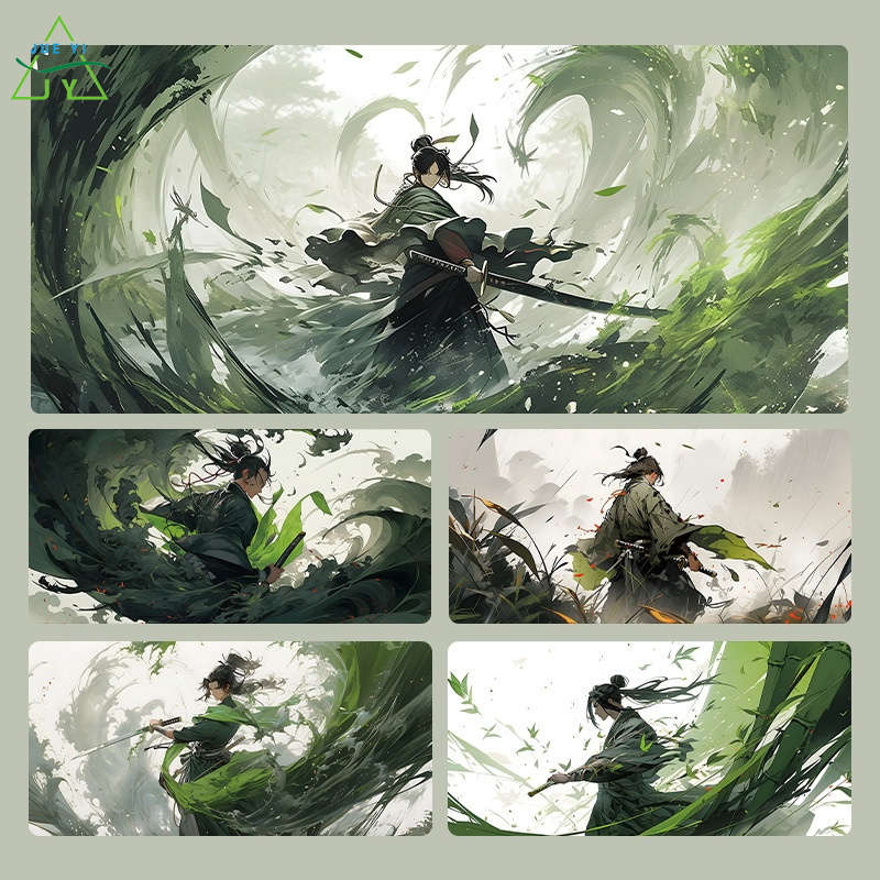  Miếng lót chuột võ thuật Phong cách Trung Quốc Miếng lót bàn phím máy tính máy tính Anime quá khổ miếng lót chuột phong cách mực tấm lót để bàn trai 