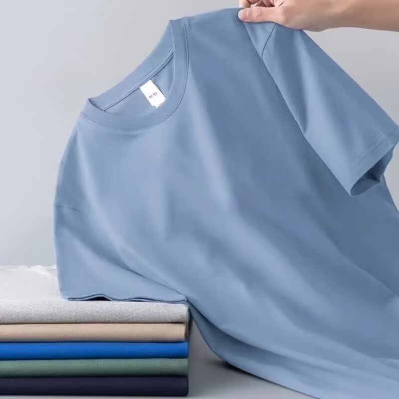 2025 Năm Mới Cotton Cổ Tròn Tay Ngắn T Áo Sơ Mi Mẫu Mới Tay Ngắn T Áo Sơ Mi Nam Mùa Hè Áo Cộc Tay Đơn Giản Thời Trang Phong Cách Hàn Quốc Áo Phông Thương H