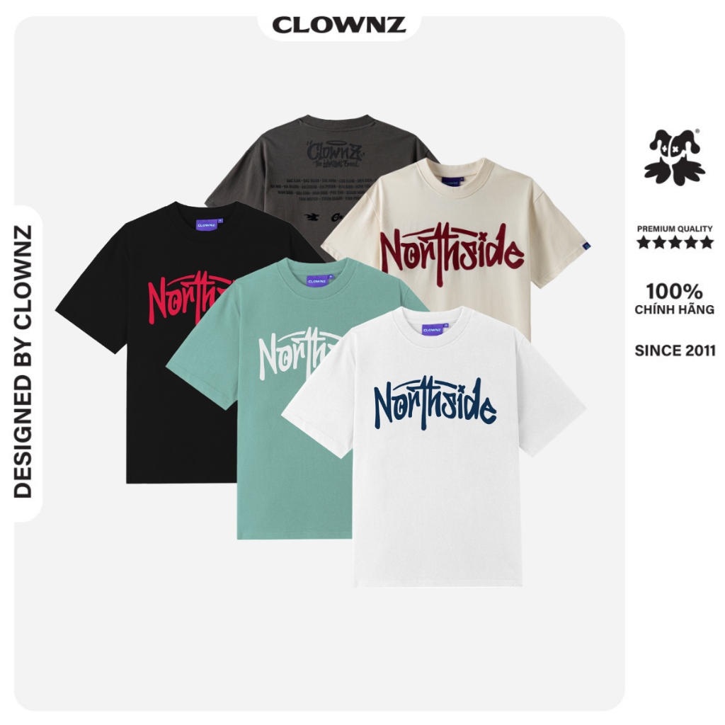 Áo thun trơn tay lỡ local brand ClownZ Northside phông cổ tròn form rộng cotton unisex nam nữ nhiều màu