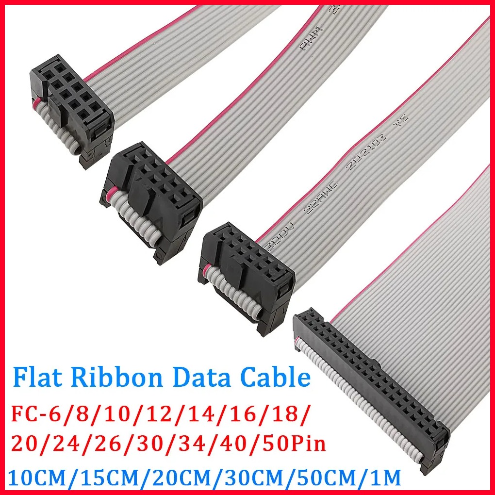 【IN stock wire connector】 1Pcs 2.54mm Pitch JTAG ISP Gray Flat Ribbon Data Cable FC-6/8/10/12/14/16/