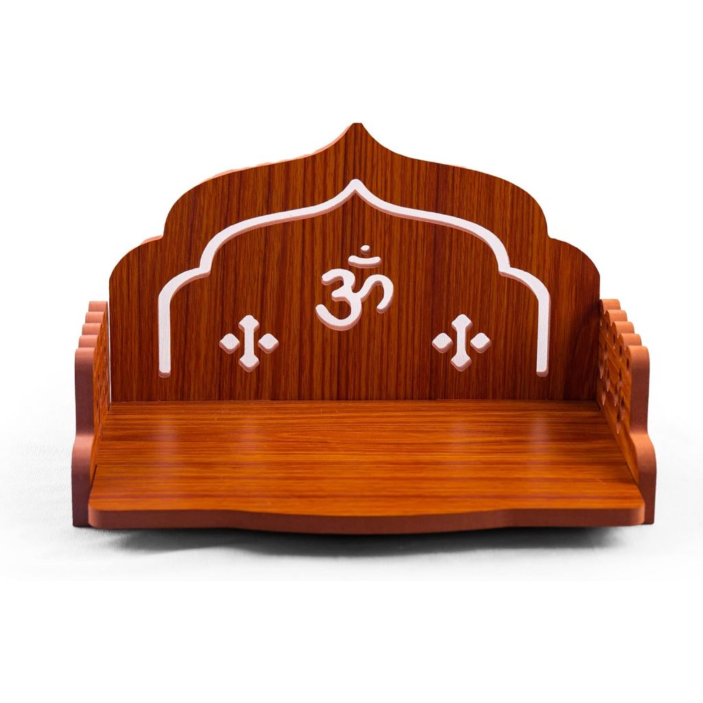 Wooden Small Temple Wall Mounted Hanging Table top Small Pooja Mandir God Stand Shelf for Home Office and Gifting!!
