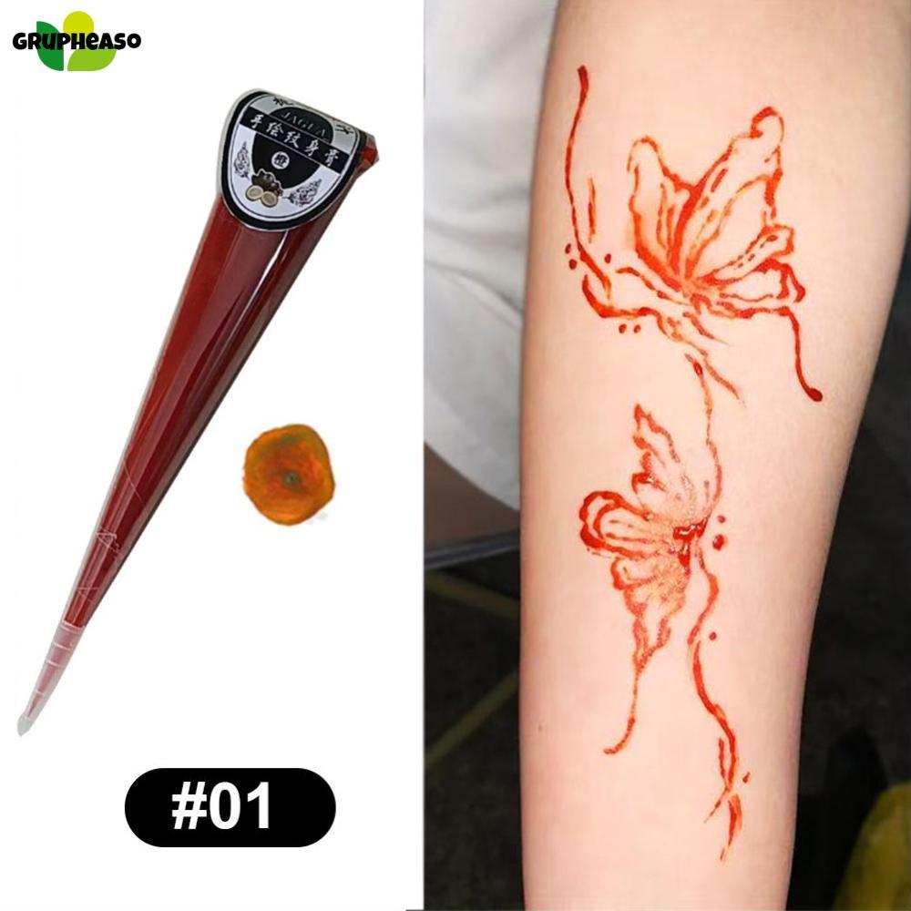 Grupheaso tạm thời Henna Tattoo gel không thấm nước màu xanh-đen cơ thể nghệ thuật mực cho vẽ tay nước trái cây hình xăm sơn cơ thể lễ hội tiệc cosplay sáng tạo nghệ thuật trang điểm cơ thể sơn