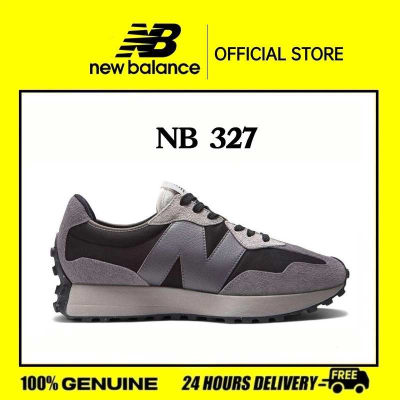 New Balance Mens 327 Sneakers for men and women  Running Shoes Dark Grey with Black-next day deliver