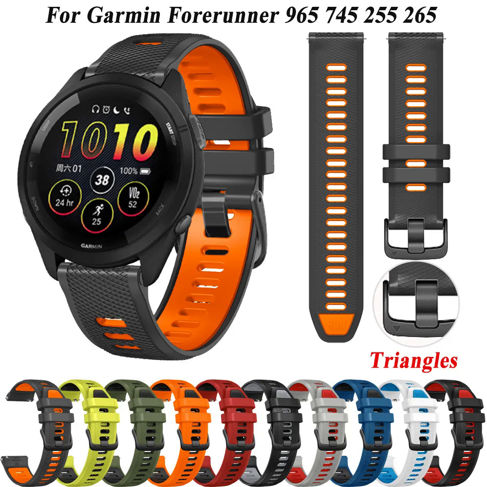 22mm silicone dây đeo cho garmin forerunner 265 vòng đeo tay easyfit thể thao dây đeo cho forerunner 745 965 255 âm nhạc vivoactive 4 venu 2