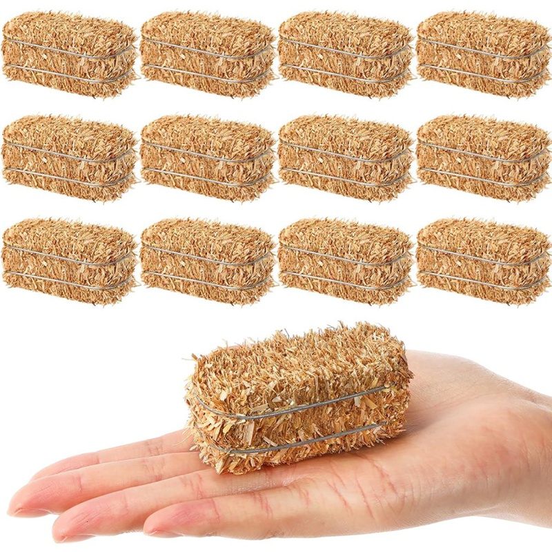 【Latest model】 Mini Hay Bales 12 Pcs- Small Decorative Straw Bales for Dollhouse, Fall Harvest Decorations, Western Themed Party ราคา 673 บาท*ส่งฟรี
