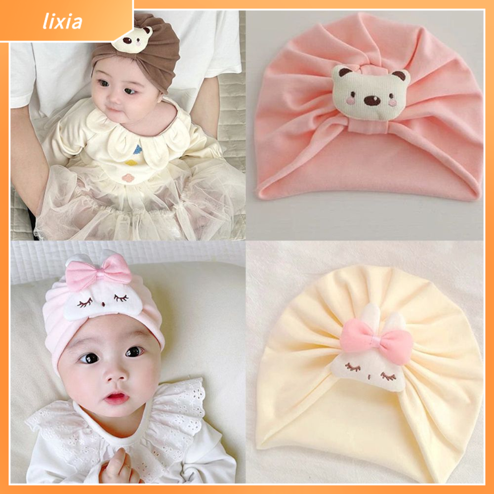 LIXIA Bảo vệ tai Mũ ấm cho bé Làm dày Mùa xuân mùa thu Mũ nút thắt Ấn Độ cho bé Dễ thương Chống lạnh Mũ len Dành cho bé 0-12 tháng tuổi