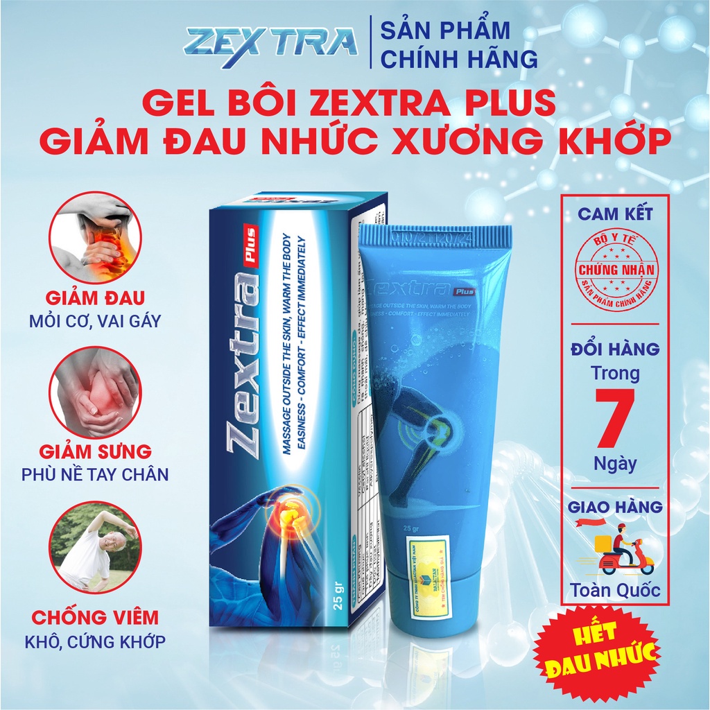 Gel Bôi Xoa Bóp Giảm Đau Xương Khớp Nhanh Zextra Plus Chính hãng