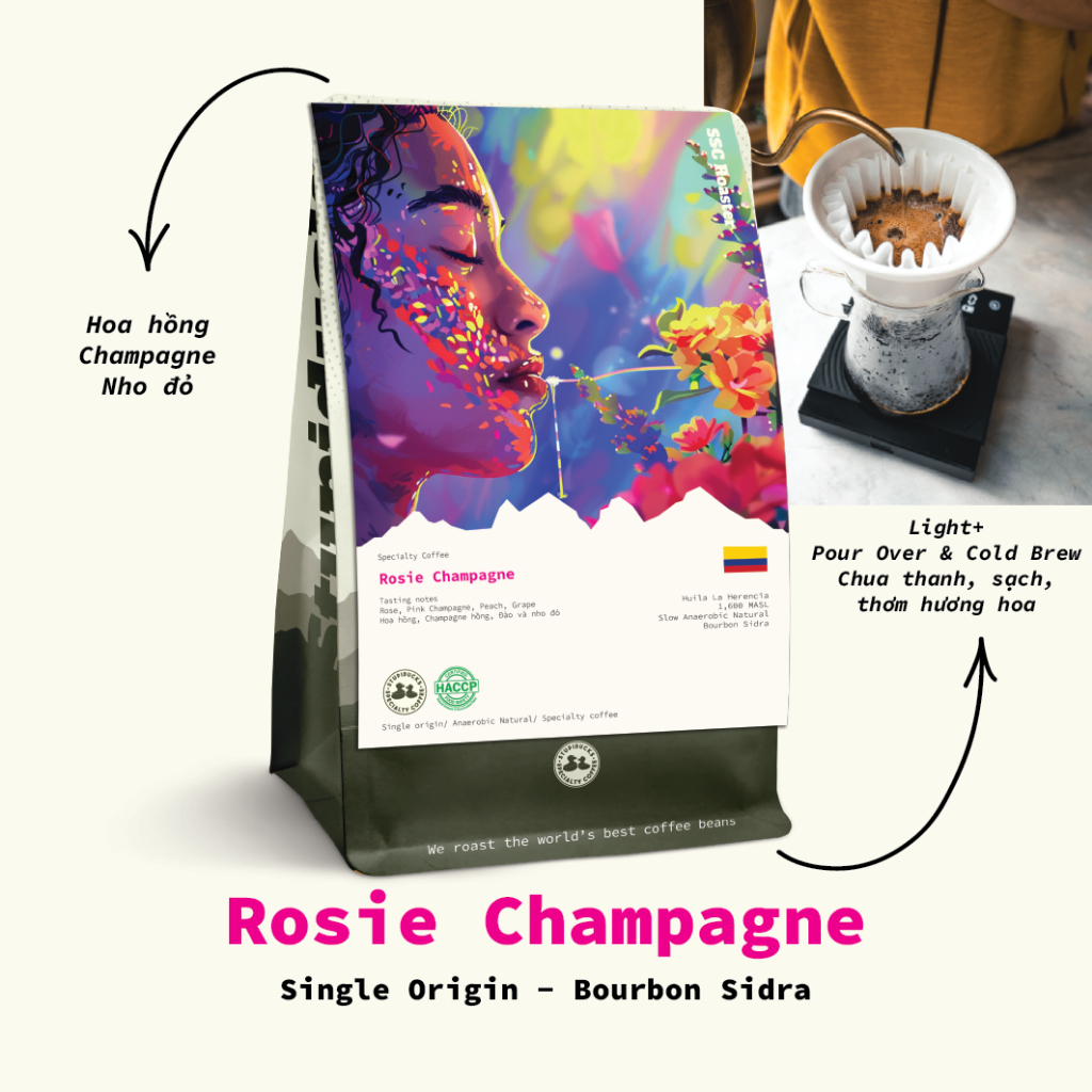 Cà Phê Đặc Sản Rosie Champagnen Huila La Herencia - Stupiducks Specialty Coffee ( SSC Roasters)
