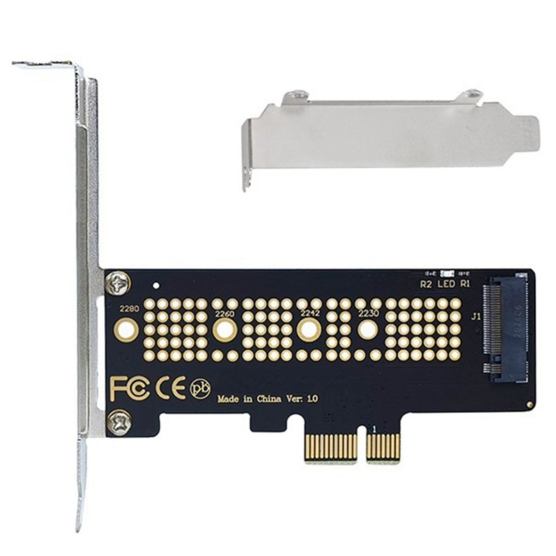 1Pc NVMe PCIe M.2 NGFF SSD to PCIe X1 Adapter Card PCIe X1 to M.2 Card with Bracket