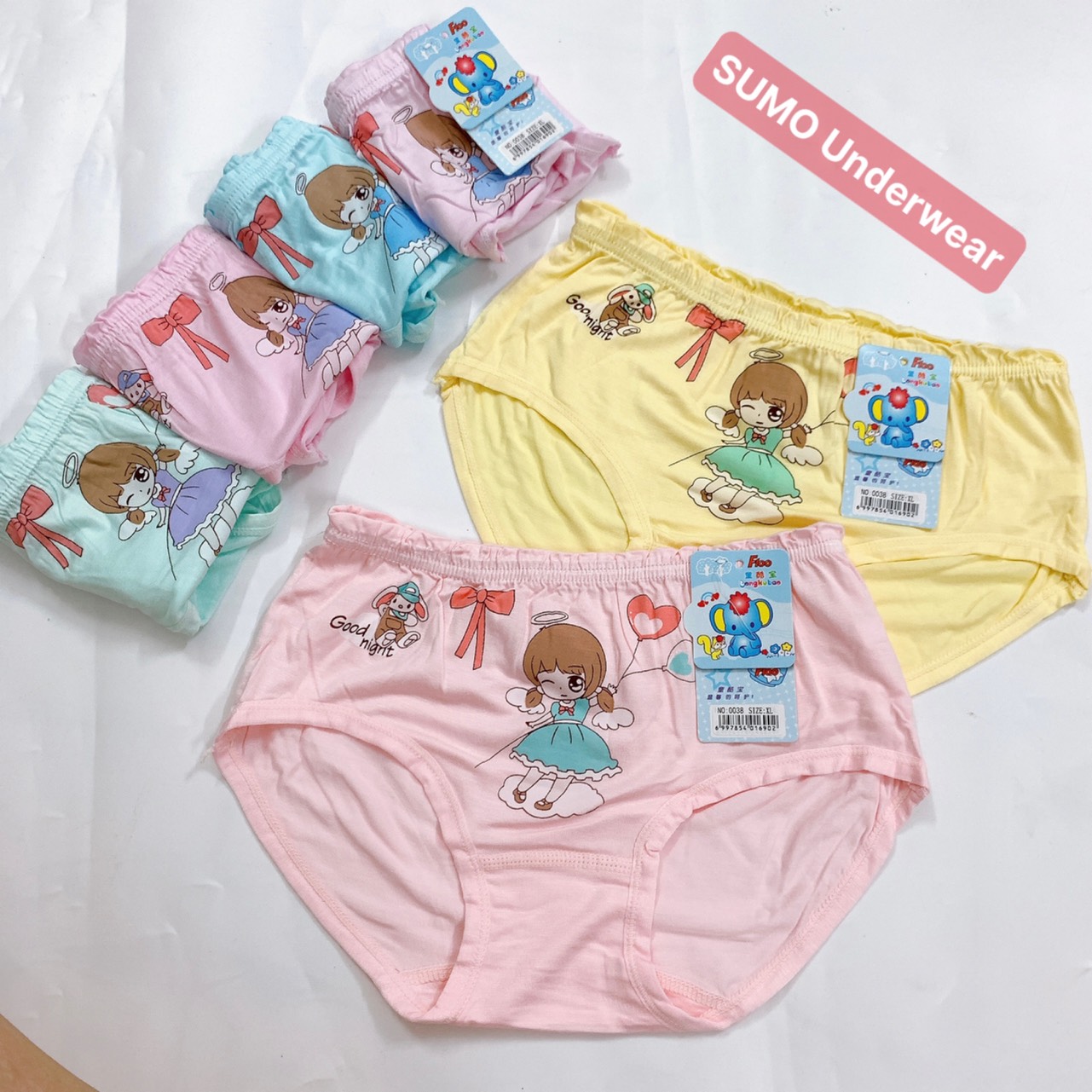 Quần chip tam giác bé gái. Quần lót bé gái chất cotton mát mịn, hoạ tiết dễ thương. Ảnh và video thật. SM0065