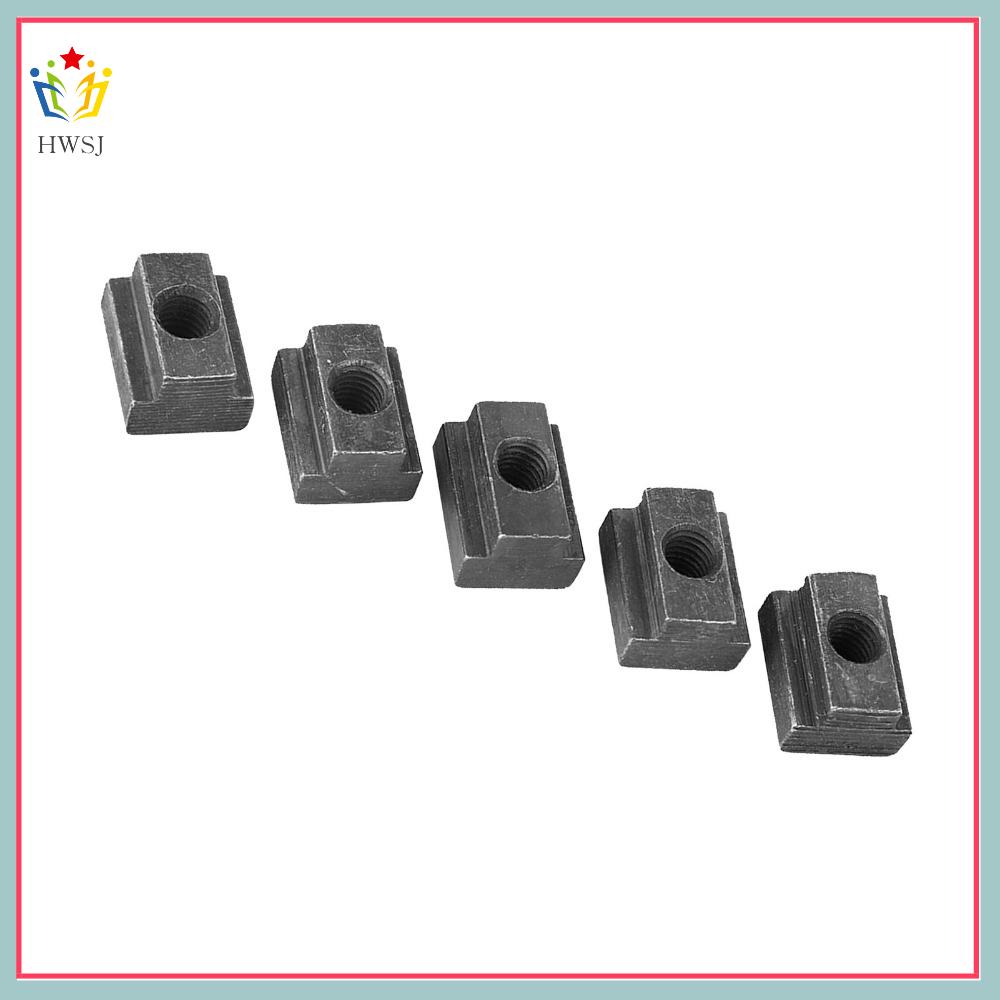 HWSJ 5 pcs Chủ đề M8 Đai ốc T-Slot 45 Thép Carbon Lớp 8.8 Đai ốc đầu búa Độ chính xác Hoàn thiện bằng oxit đen Đai ốc rãnh T cho bàn máy, thanh nhôm, jig chế biến gỗ