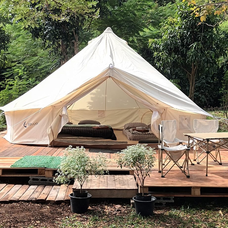 Pillarless Wiman canvas bell tent canvas marquee tent model no medium pole 3 sizes available 3M 4M 5m ราคา 14,650 บาท*ส่งฟรี