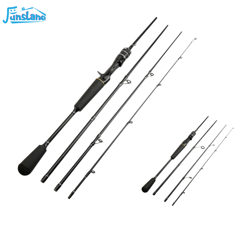 FunsLane Portable Fishing Rod 4 Sections Telescopic Spinning Rod/ Casting Rod For Outdoor Freshwater Saltwater Fishing Carbon Rod 5.9/ 6.9ft ราคา 410 บาท*ส่งฟรี