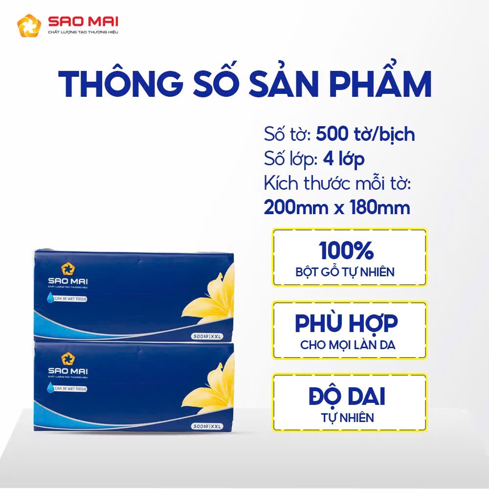 Giấy ăn Sao Mai size XXL 500 tơ` mềm mại an toàn thân thiện