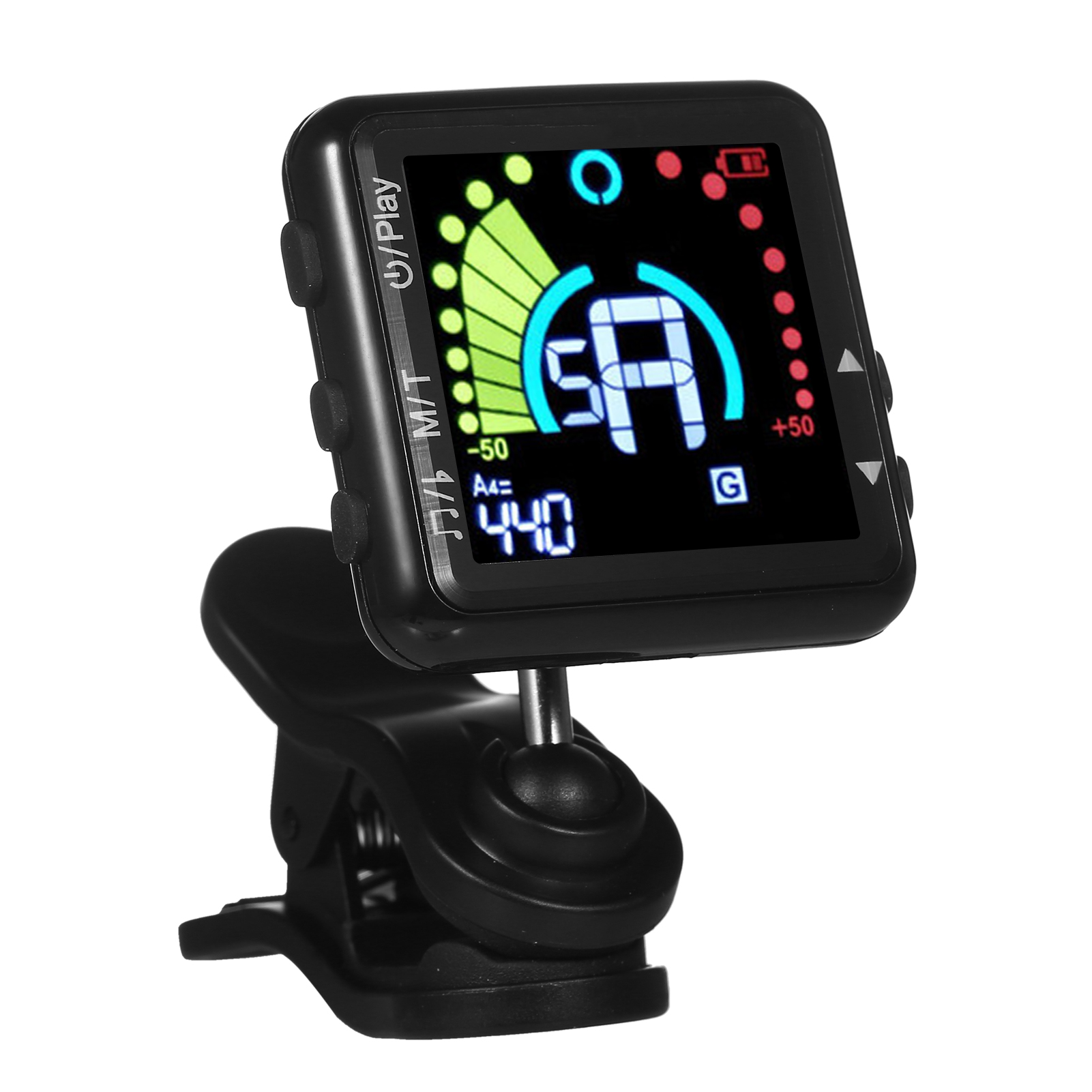 Guitar Tuner Rechargeable Guitar Tuner Clip On LED Color Display Electric Guitar Tuner with Metronome for all Instruments Bass Guitar Violin Banjo Ukulele