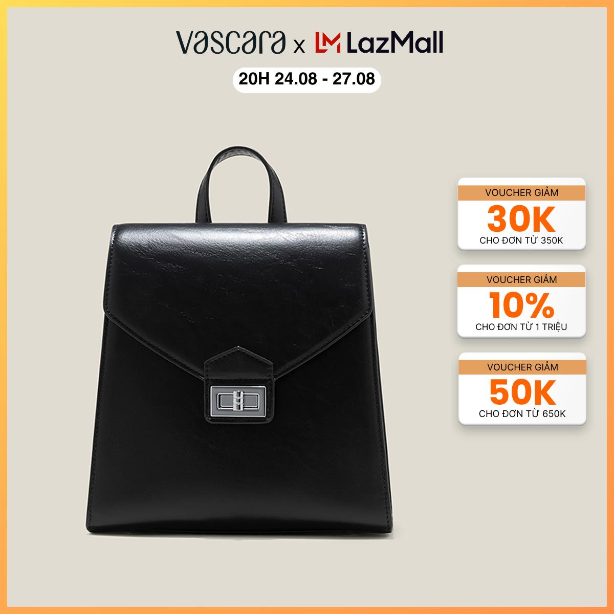 Vascara balo nắp gập nhấn khóa chữ nhật - bac 0194