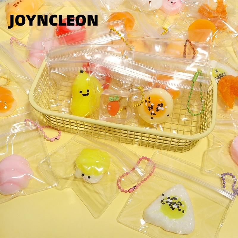 Cute Frog Squishy Toy in Clear Bag with Beaded Chain - Fun Stress Relief Playset ราคา 19 บาท*ส่งฟรี