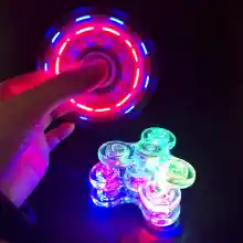 ภาพขนาดย่อของสินค้าไฟแอลอีดีเรืองแสง สปินเนอร์ Spinner มือตัวหมุนท้อปสปิน Glow ใน Dark Light EDC Fidget Spinner