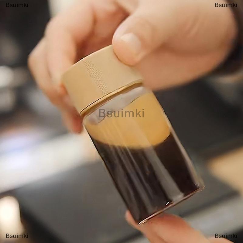 [COD] Bsuimki Mini chai thủy tinh cho cà phê tập trung Sữa nước trái cây leakproof chai với nắp trà Caddy Jar đa chức năng xách tay rỗng Jar