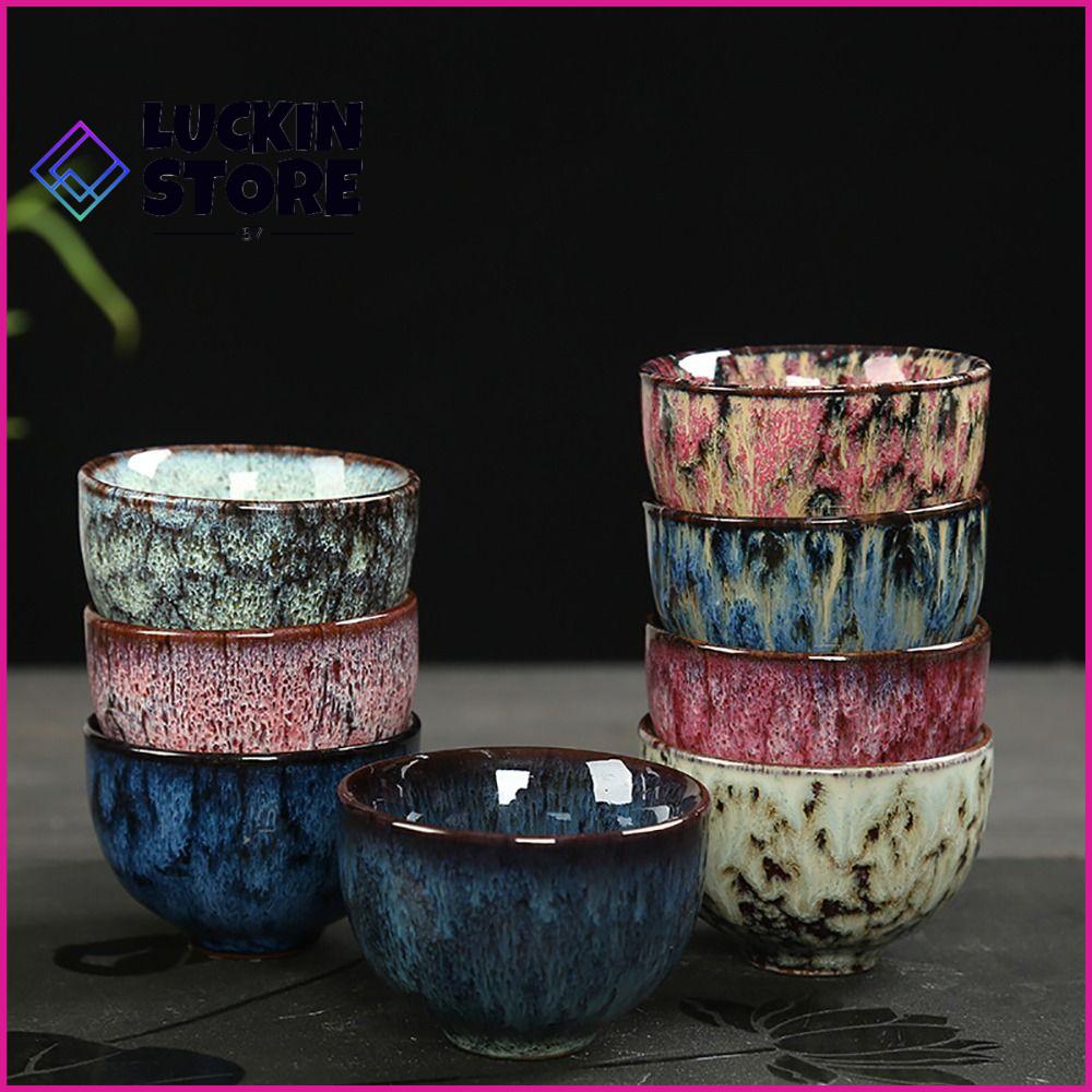 TREND 57SHOP Gốm thô Tách trà bằng gốm Kung fu Chuyển đổi lò Bát trà Nghệ thuật tại nhà Hoài cổ Cốc nước