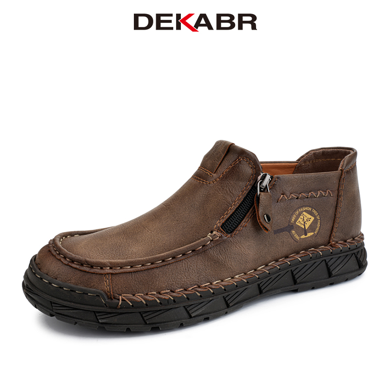 DEKABR Fashion Slip On Genuine Leather Men Shoes Casual Designer Footwear Comfortable Loafers Driving Shoes Large Size 38-48 ราคา 925 บาท*ส่งฟรี