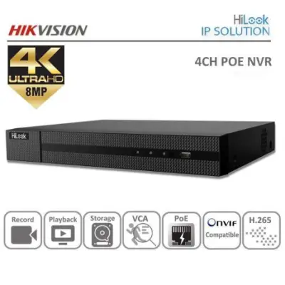 HILOOK BY HIKVISION NVR-104MH-C/4P 4 CHANNEL 4K 8MP NVR