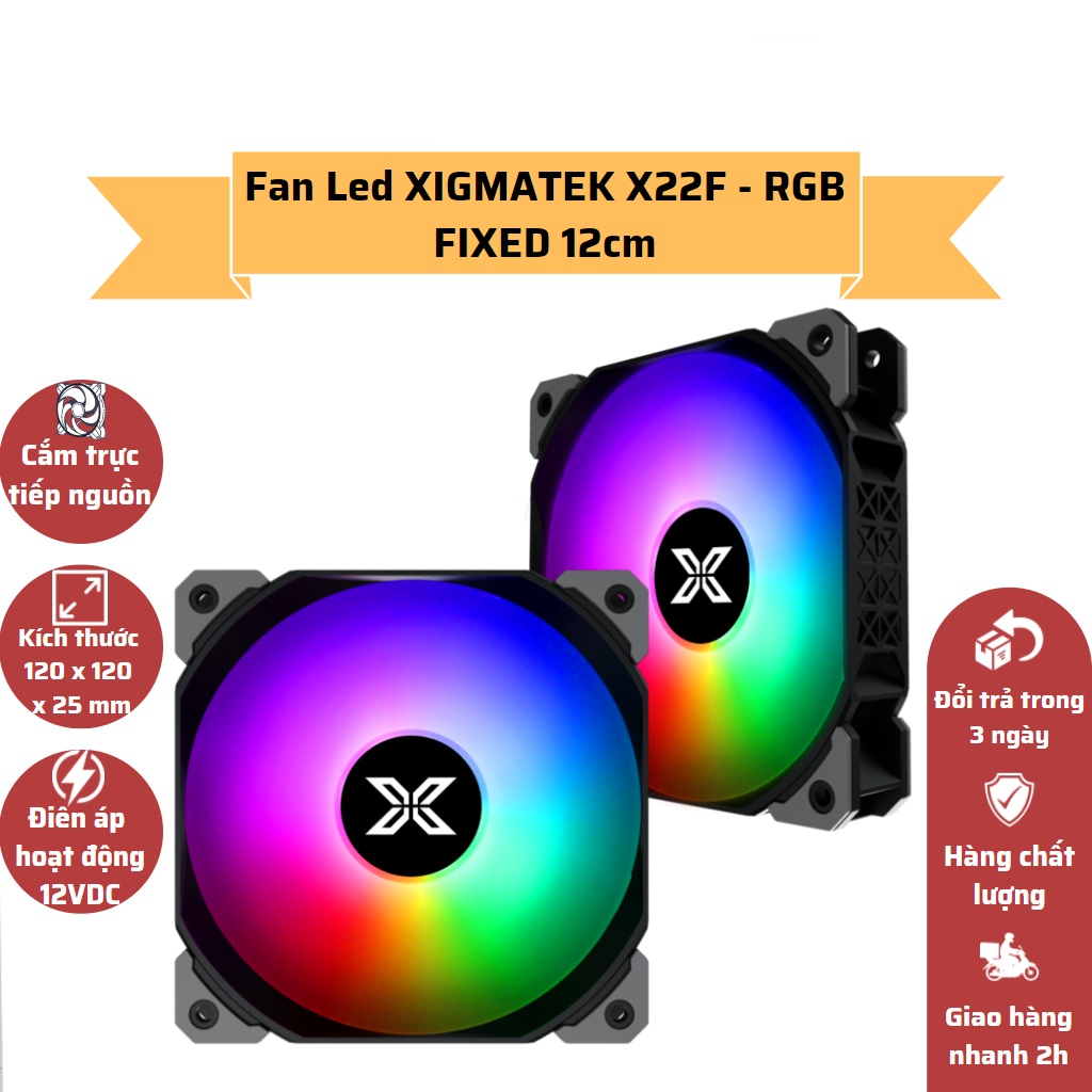 (Ưu Đãi Lớn) Fan led tản nhiệt Xigmatek X22F - RGB Fixed 12cm Hàng Nhập Khẩu