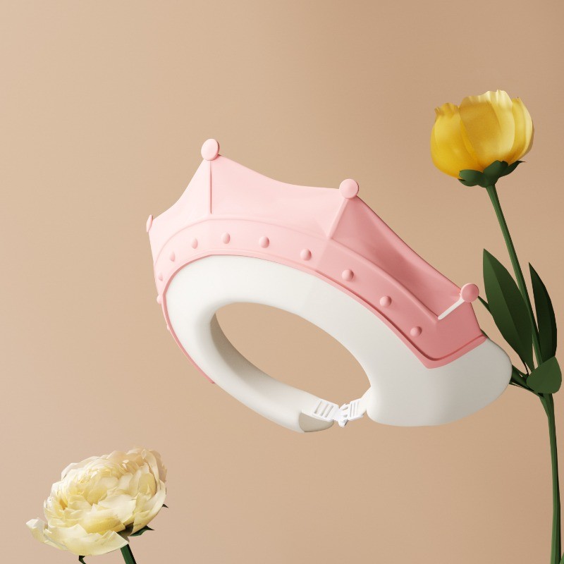SKISOPGO Baby Kids Shower Cap Shield Silicone Bath Hat Protection Waterproof Adjustable Topi Mandian Bayi
