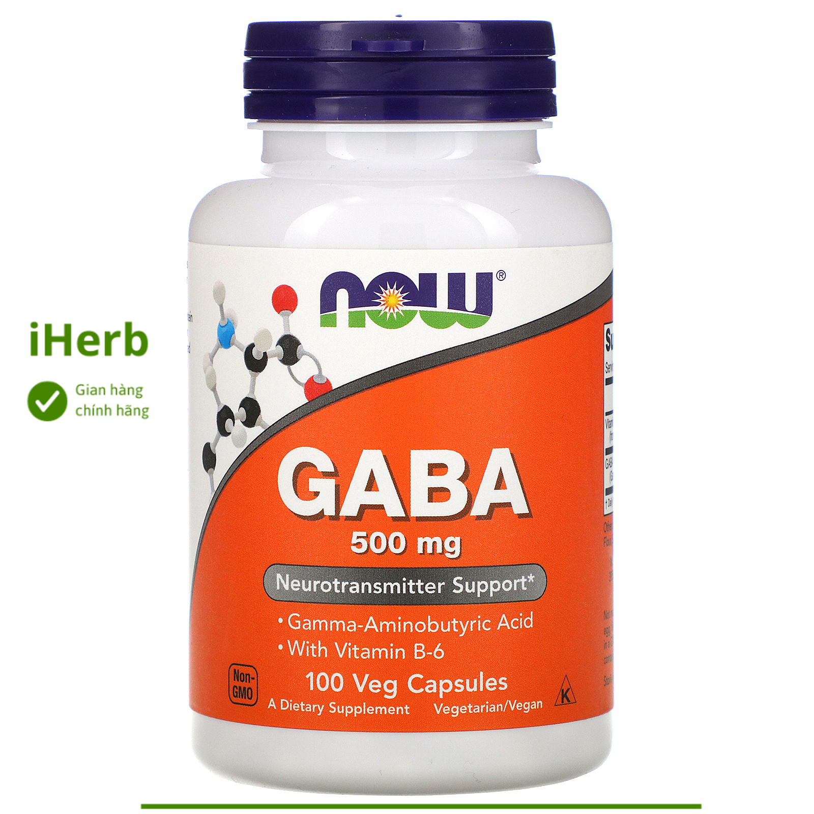 Viên uống GABA Vitamin B-6 500 mg hỗ trợ dẫn truyền thần kinh Now Foods (100 viên) - iHerb Việt Nam