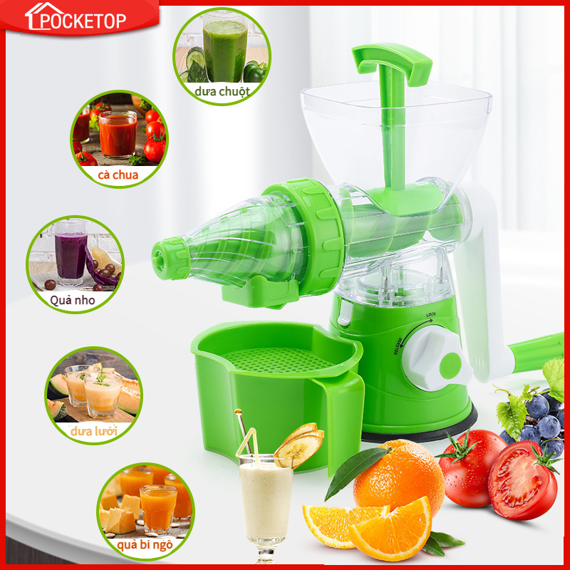 POCKETOP Máy ép hoa quả quay bằng tay Máy ép, xay trái cây, hoa quả, rau củ quả bằng tay tiện dụng