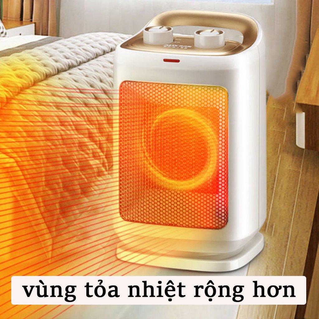 Máy sưởi mini để bàn Corisu công nghệ sưởi gốm Ceramic không khô da, độ ồn tối thiểu, công suất 2000w sưởi ấm tức thì
