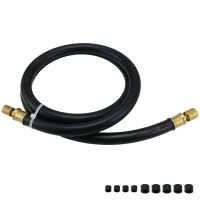 【TTONG Mall】High- Refrigerant Hose 1/2″ Diameter 3/8″ to 1/4″ Fittings Black 6 Length