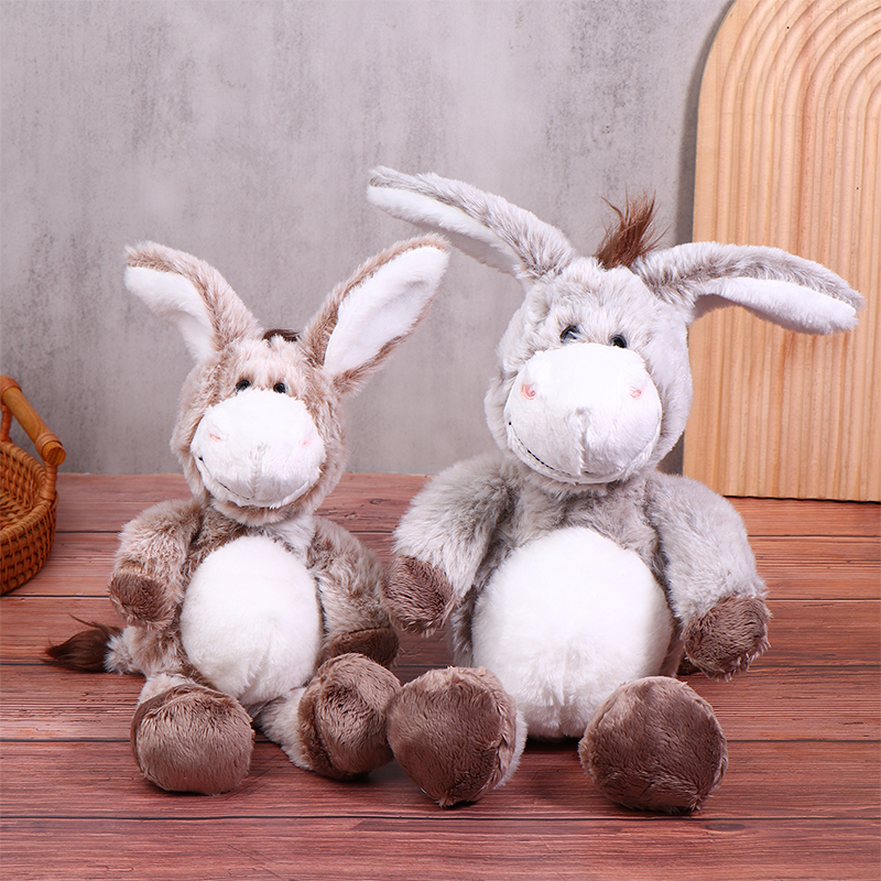 【Youer】 1 Piece chàng trai và cô gái Fluffy Thú nhồi bông lừa cho âu yếm chơi đồ chơi 25 32cm mềm sang trọng lừa đồ chơi DIY trang trí