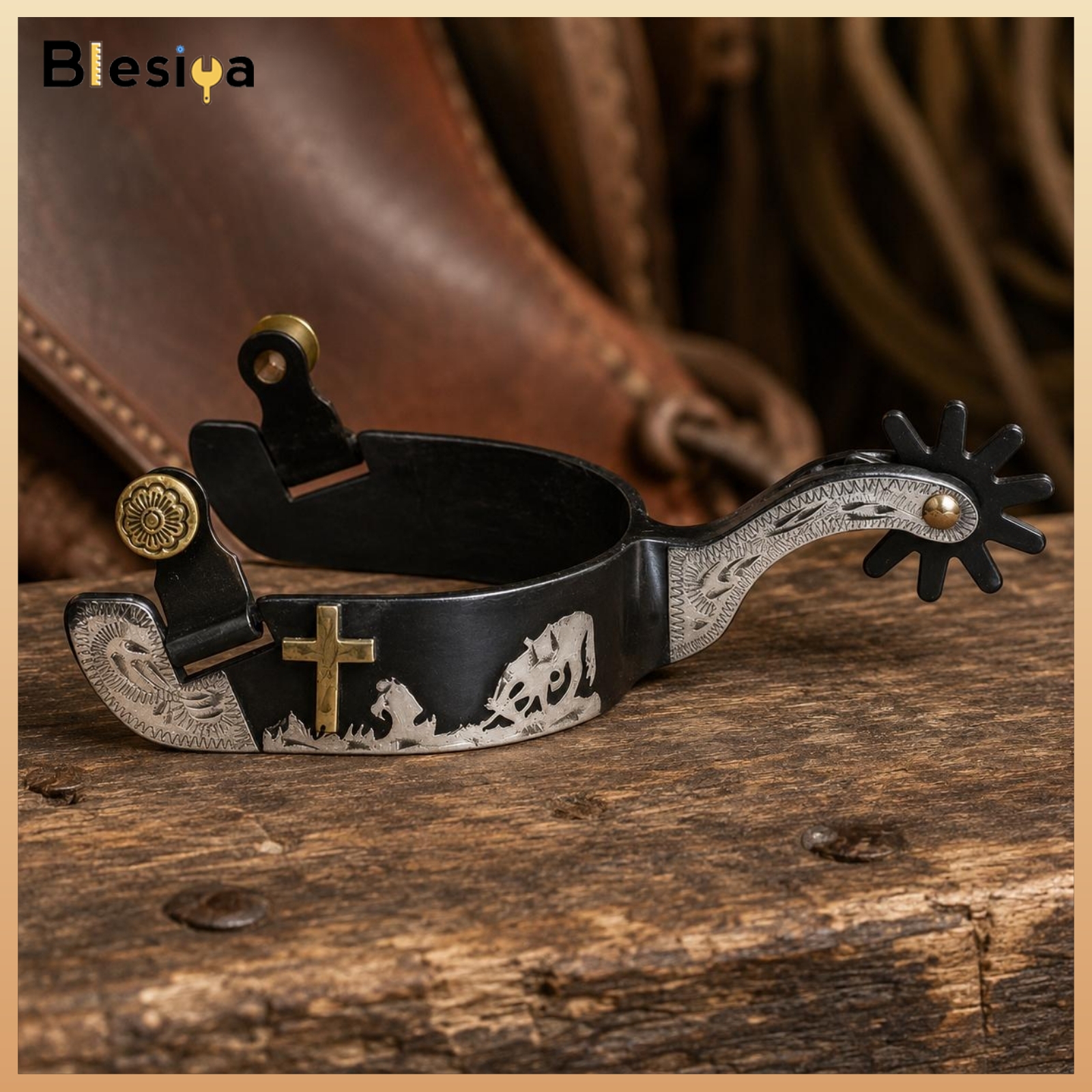 Blesiya 2 1/4-Inch Shank Black Iron Spurs Men's Design Western Cowboy Spurs Long-Lasting Horse Tack Easy to Use ราคา 2,791 บาท*ส่งฟรี