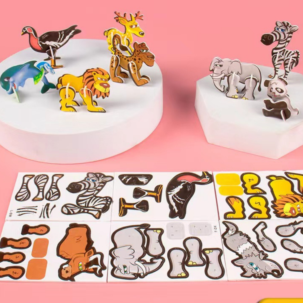 Bộ Đồ Chơi Ghép Hình 3D Bằng Xốp, Mô Hình Lắp Ráp Côn Trùng, Khủng Long, Máy Bay - 1 Chiếc