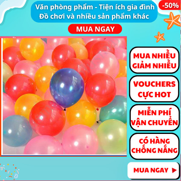 Túi 100 bong bóng nhỏ đủ màu, bong bóng sinh nhật, bong bóng trang trí đẹp, bong bóng đồ chơi, Aplusmart
