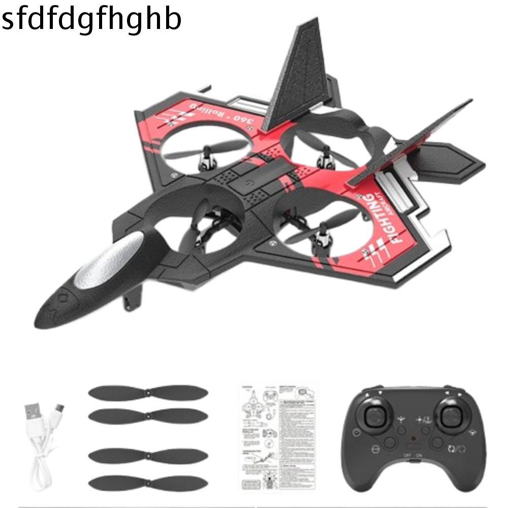 SFDFD Máy bay điều khiển từ xa RC Máy bay chiến đấu bọt điều khiển từ xa Bọt EPP Cảm biến trọng lực Đồ chơi máy bay lượn cánh cố định Mô hình mini với ánh sáng Đồ chơi trực thăng bốn động cơ Trẻ em, trẻ nhỏ