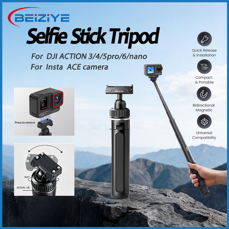 รูปสินค้า BEIZIYE Magnetic Quick Release Tripod For DJI Osmo Action 6/Nano ACTION3/4/5pro Insta ACE Selfie Stick Camera Accessorie